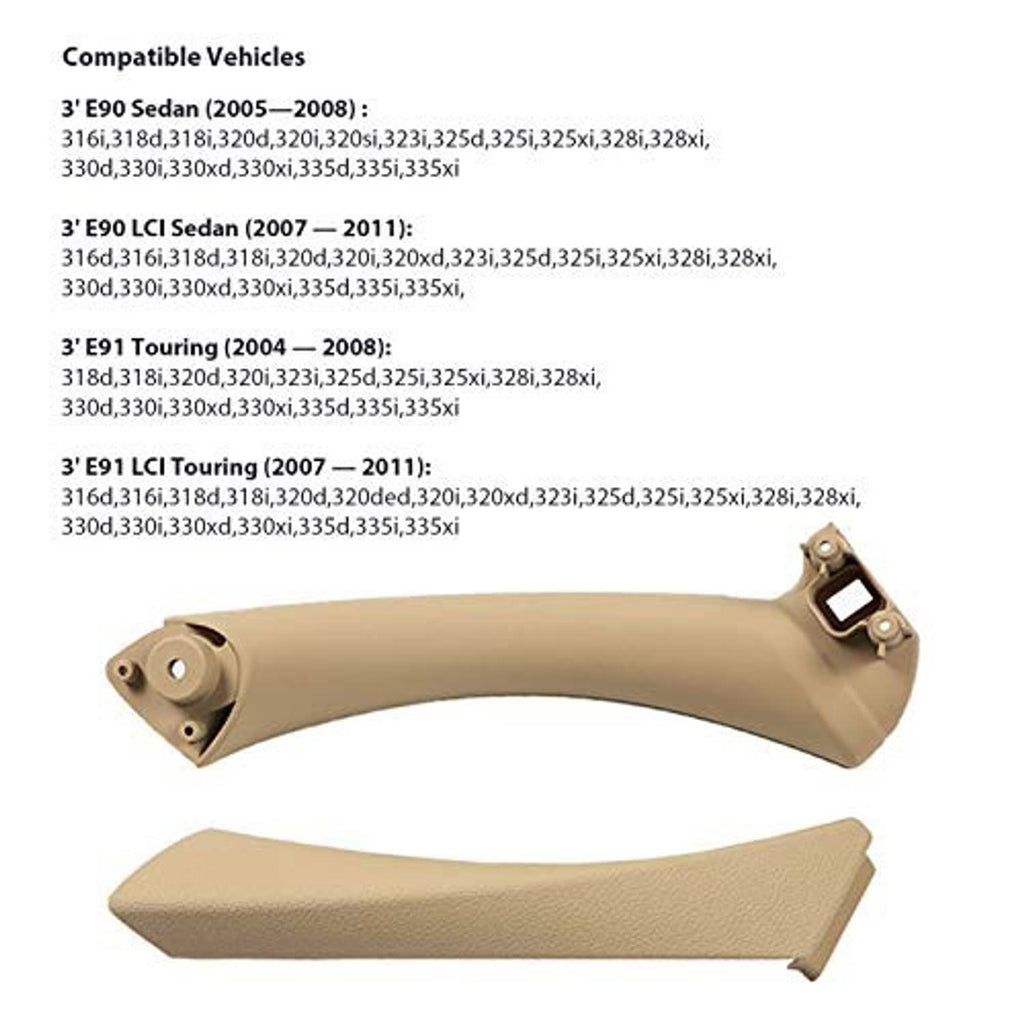 Beige right door handle pull and outer cover replacement piece