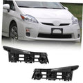 Black front bumper cover bracket retainer, molded plastic side housing with openings