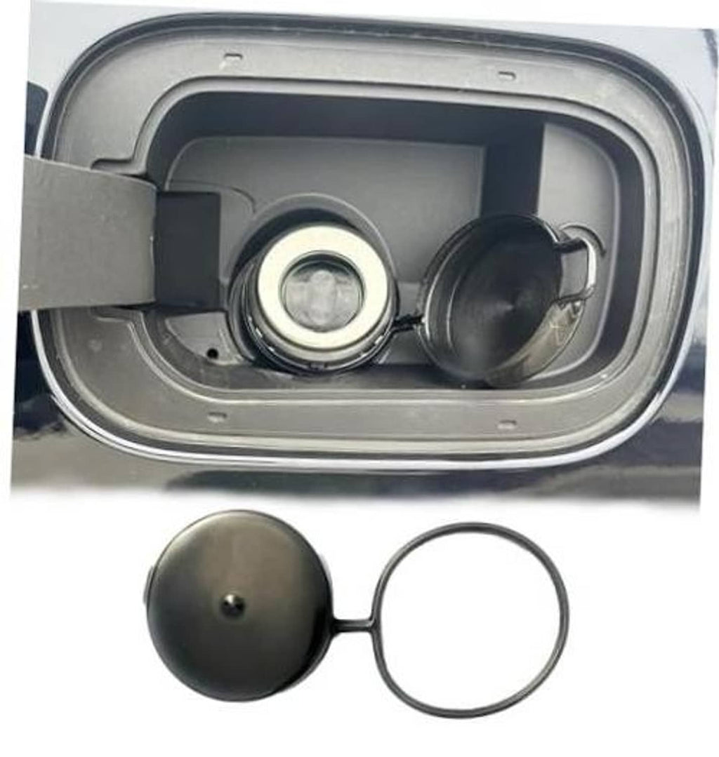 Tethered capless gas cover with black cap and round sealing ring