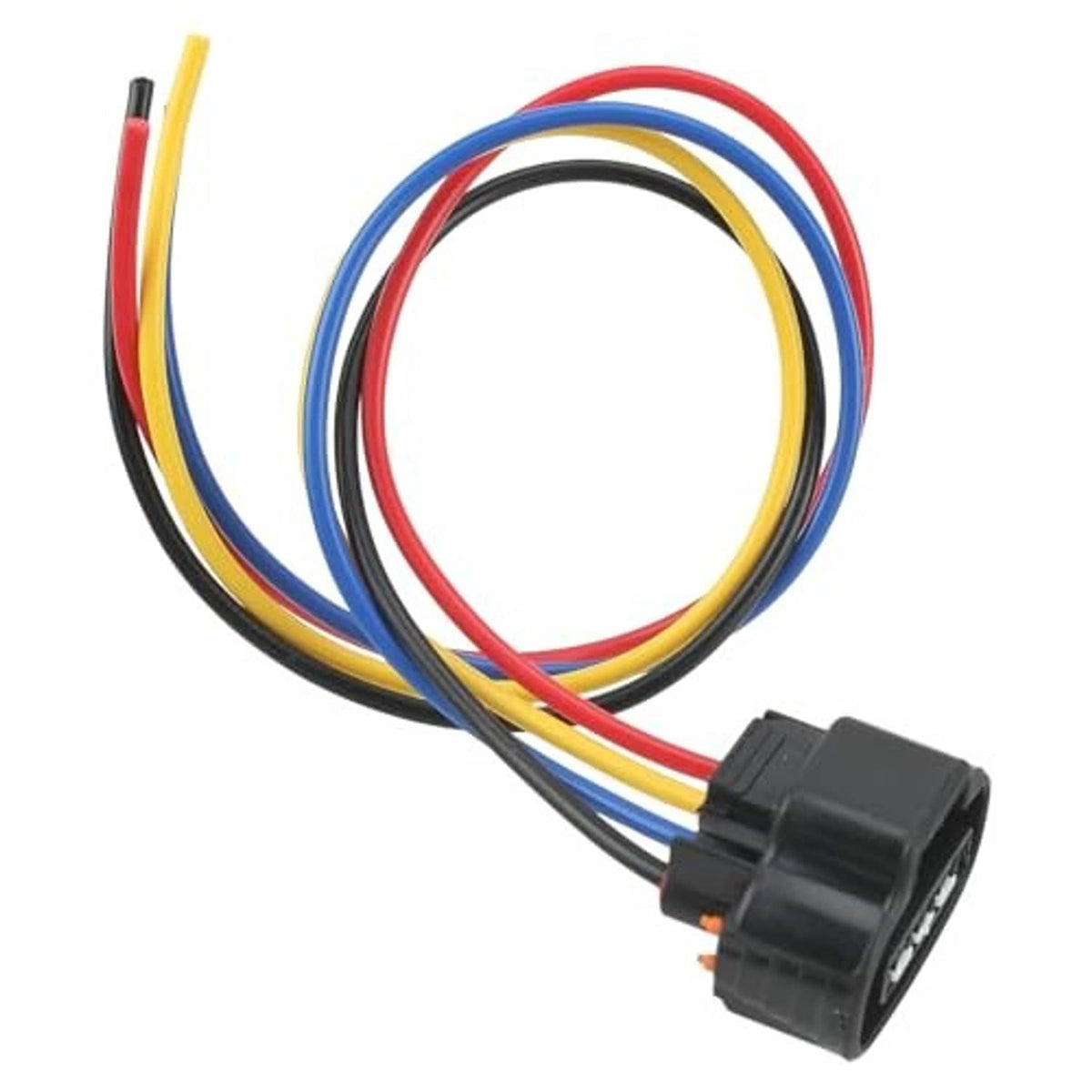 Throttle position sensor connector with molded black housing and multicolor wire leads
