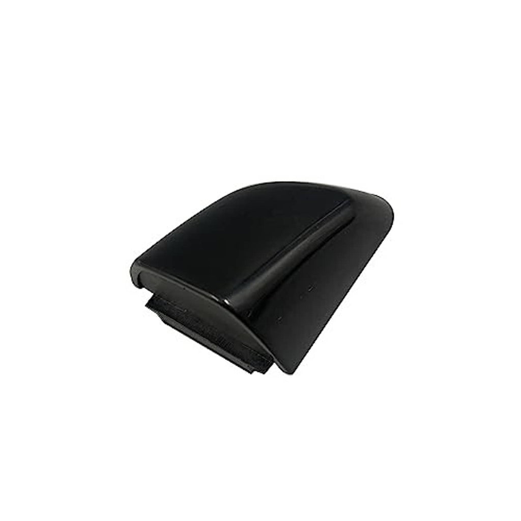 Black exterior door handle insert/cover with mounting edge and curved profile