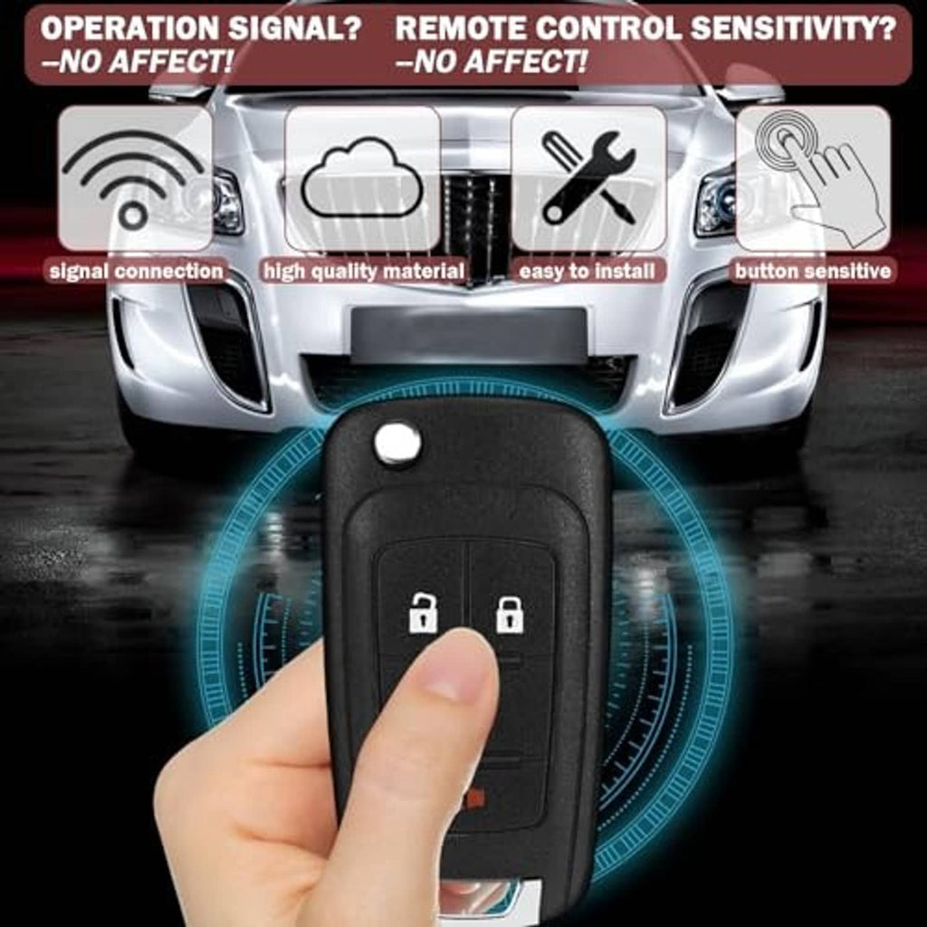 Black 5-button key fob replacement shell with button icons, shown for signal operation