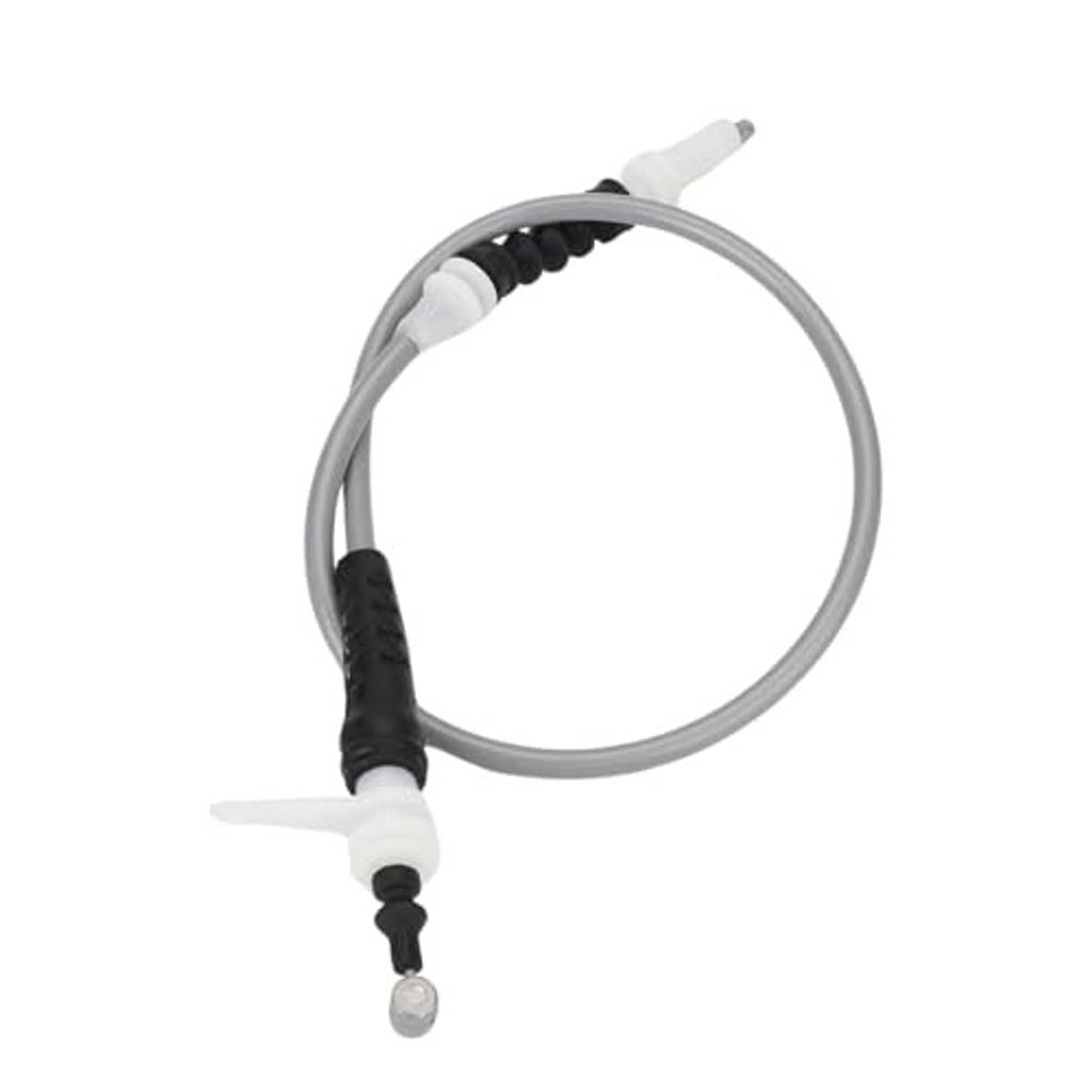 Hood release cable assembly with gray cable loop and black and white connector ends