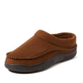Chestnut perforated clog slipper with cushioned sole and slip-on back