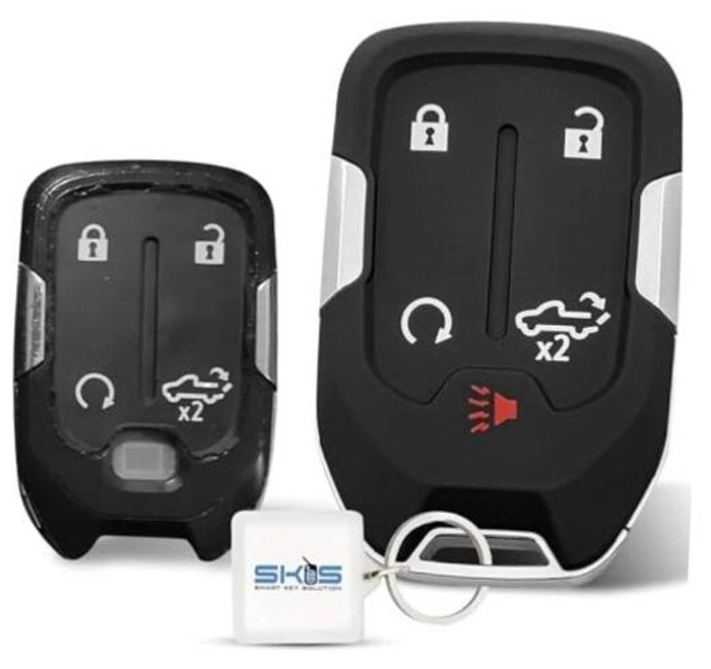 Black key fob shell with 5 button icons for lock, unlock, trunk, remote start