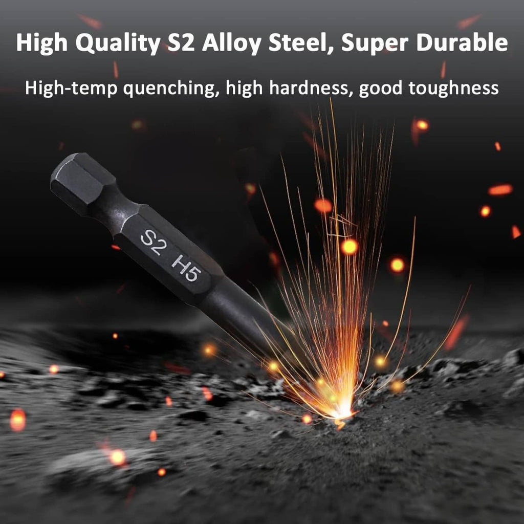Black S2 hex-head drill bit with H5 marking
