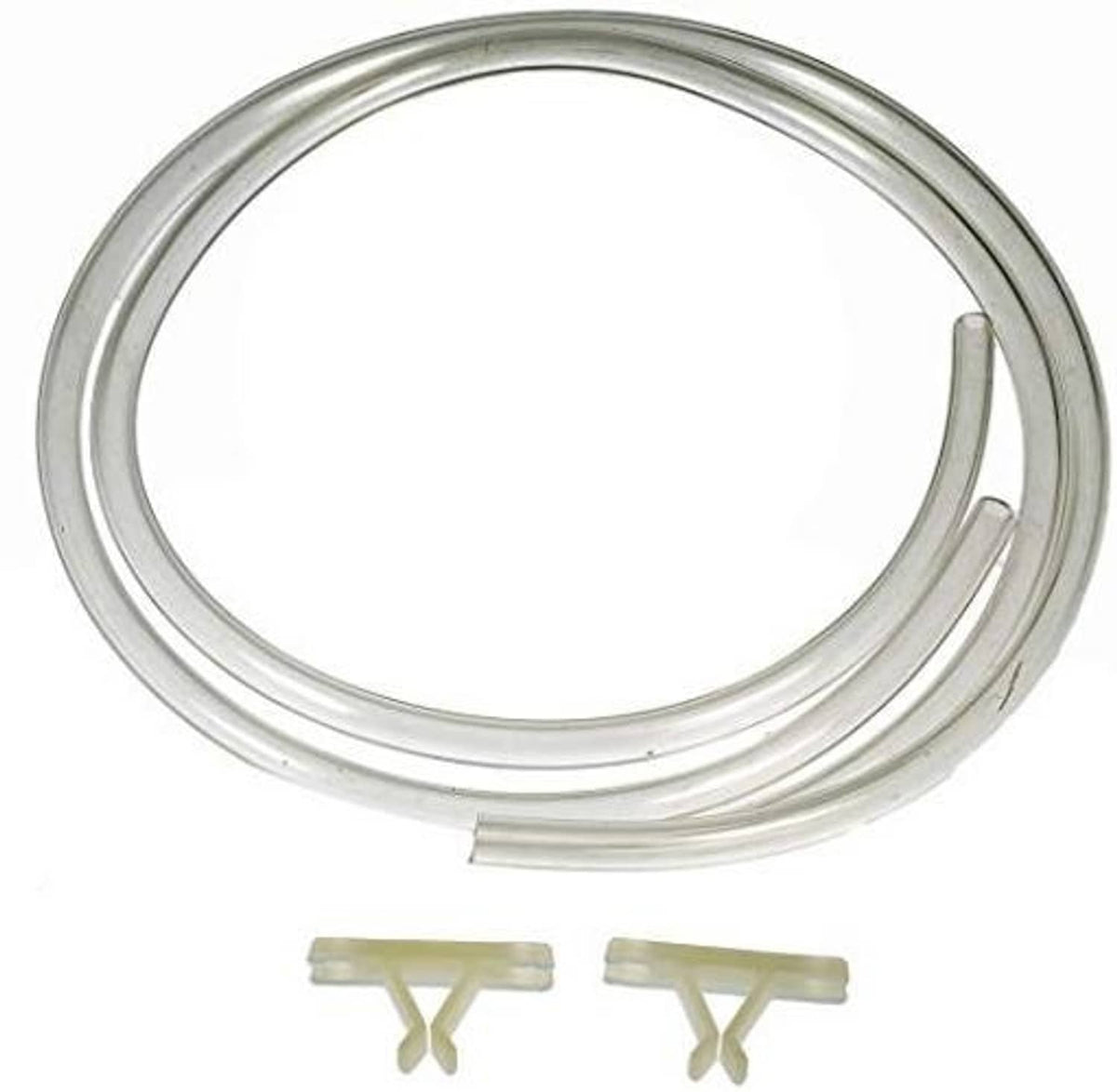 Bleeder hose loop with two white retaining clips