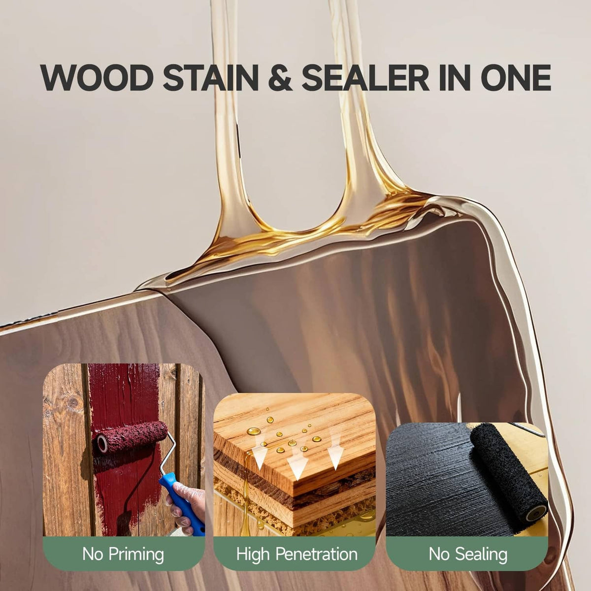 Wood stain and sealer in one application diagram on wood panels