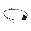 Hood release cable with handle, black wire with white insulator and mounting clip