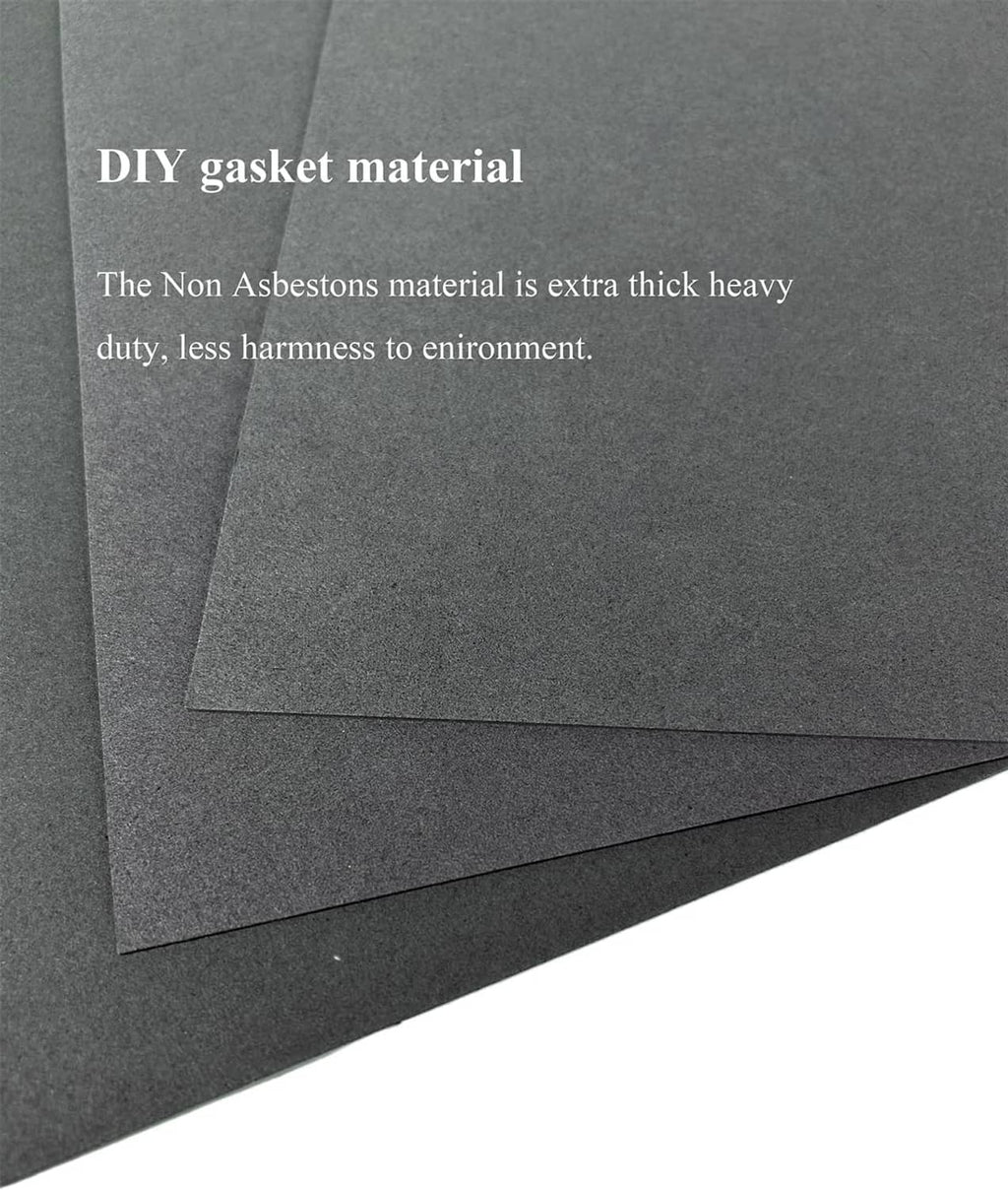 Close-up of layered dark gray gasket paper sheets with clean, flat corners