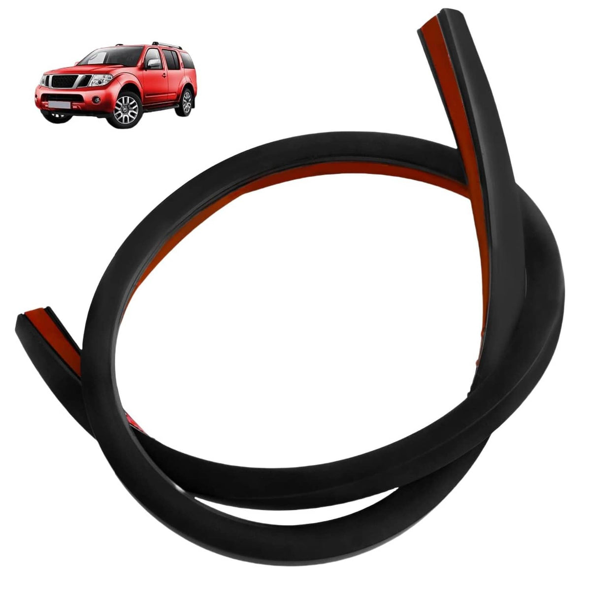Black universal car wire cover, looped cable-hiding strips with orange insert details