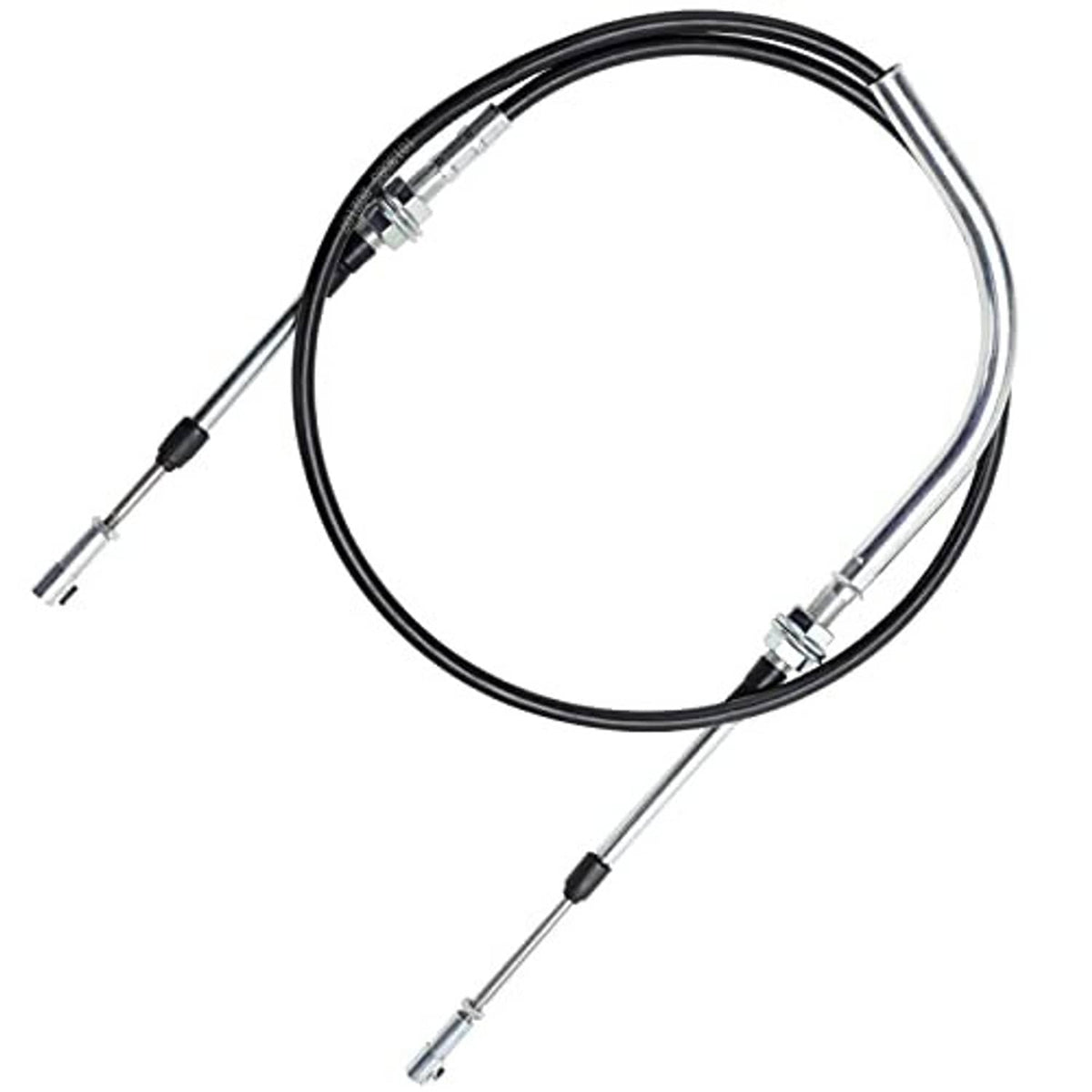 Golf cart transmission shift cable assembly with black cable and chrome end hardware