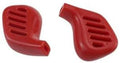 Red control lever throttle knob with vent slits and curved handle grip