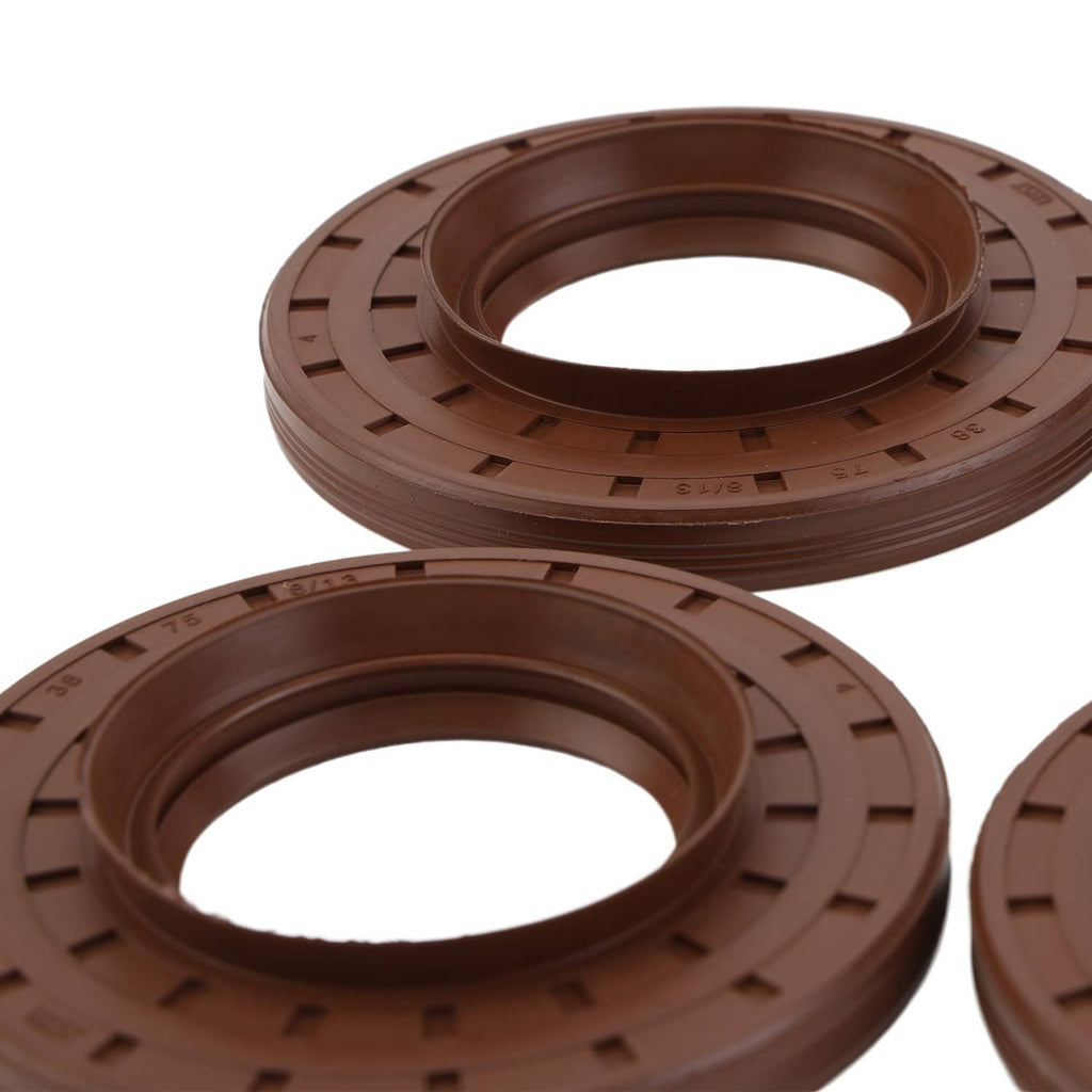 Brown oil seal rings for axle intermediate shaft kit, circular rubber with raised edge grooves