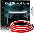 Flexible LED hood light strip kit with red and white LED rings and attached wiring