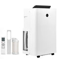 White portable air conditioner unit with rear vent and included exhaust hose kit