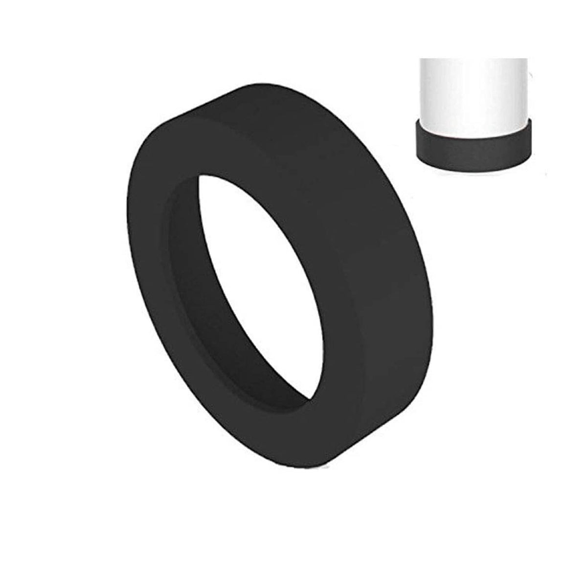 Black silicone bottle base protective sleeve, round ring with wide opening