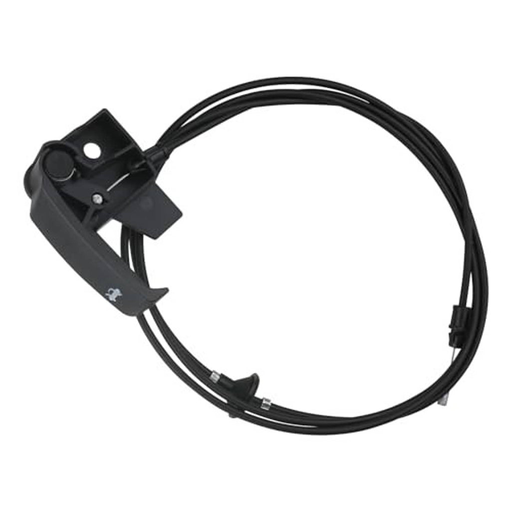 Black hood release cable pull handle assembly, cable loop with bracket end