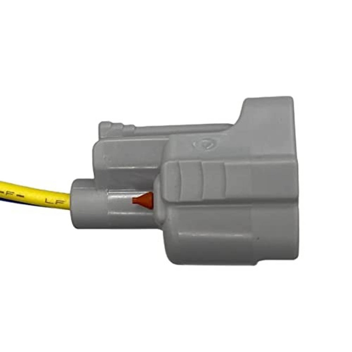 Crankshaft position sensor wiring harness connector with gray body and yellow/black wire leads
