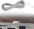 RV air conditioner communication cable with gray coil and two RJ-11 plug ends