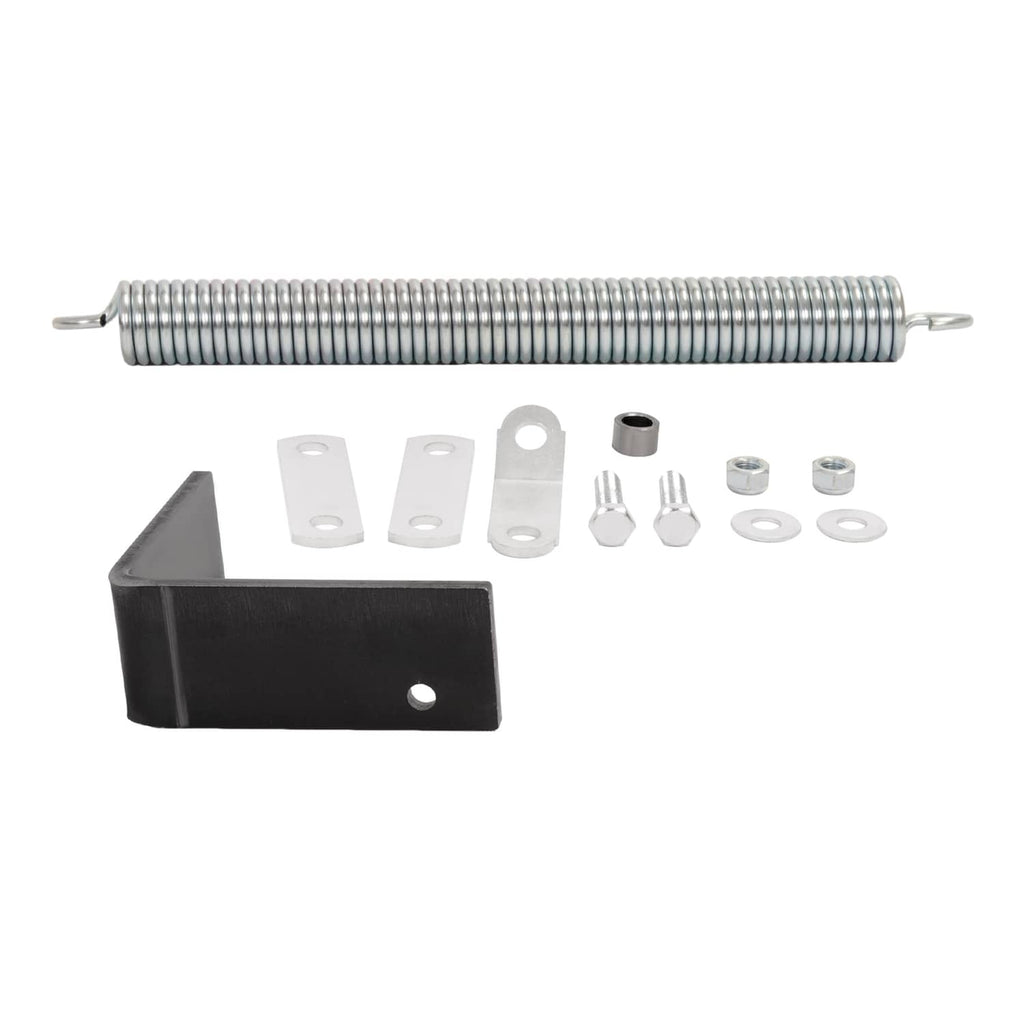 Tailgate spring lift assist parts: black bracket, silver coil spring, and hardware set