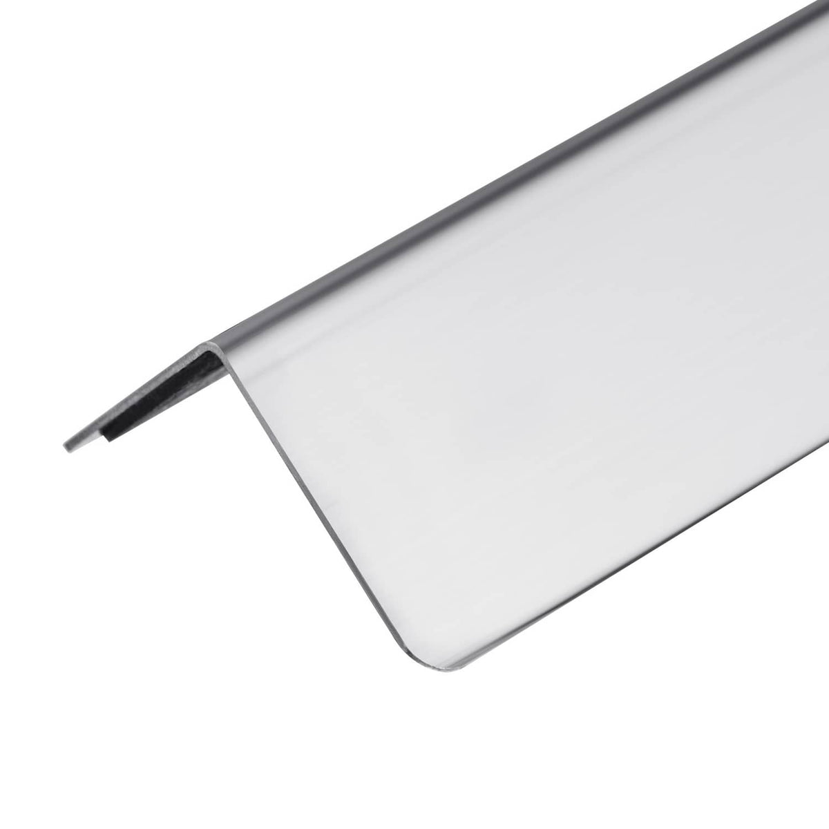 Stainless steel corner protector with U-shaped channel and rounded end