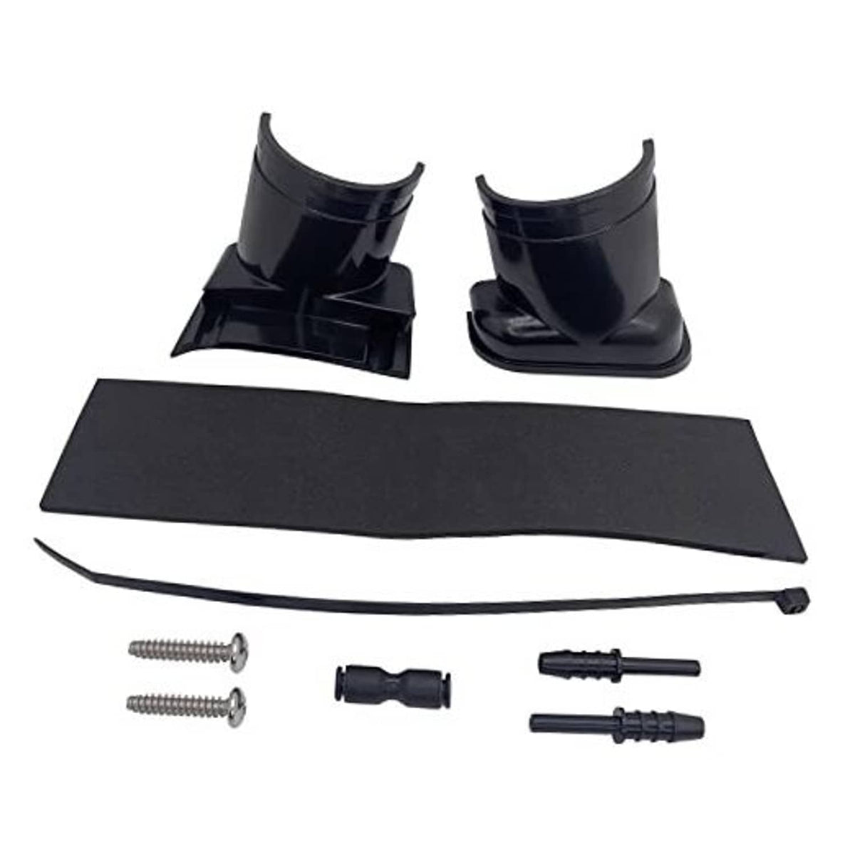 Black engine rigging kit replacement parts: boots, plate, cable and screws