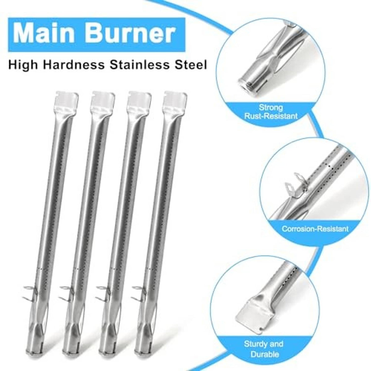 Stainless steel main burner tube set for grill replacement parts