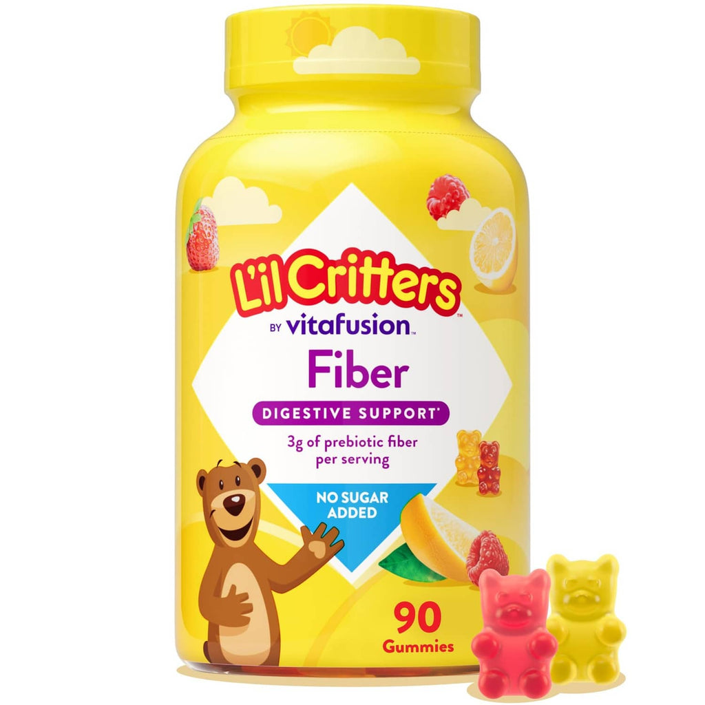 Kids fiber gummy bears bottle with 90 multi-color gummy bear pieces