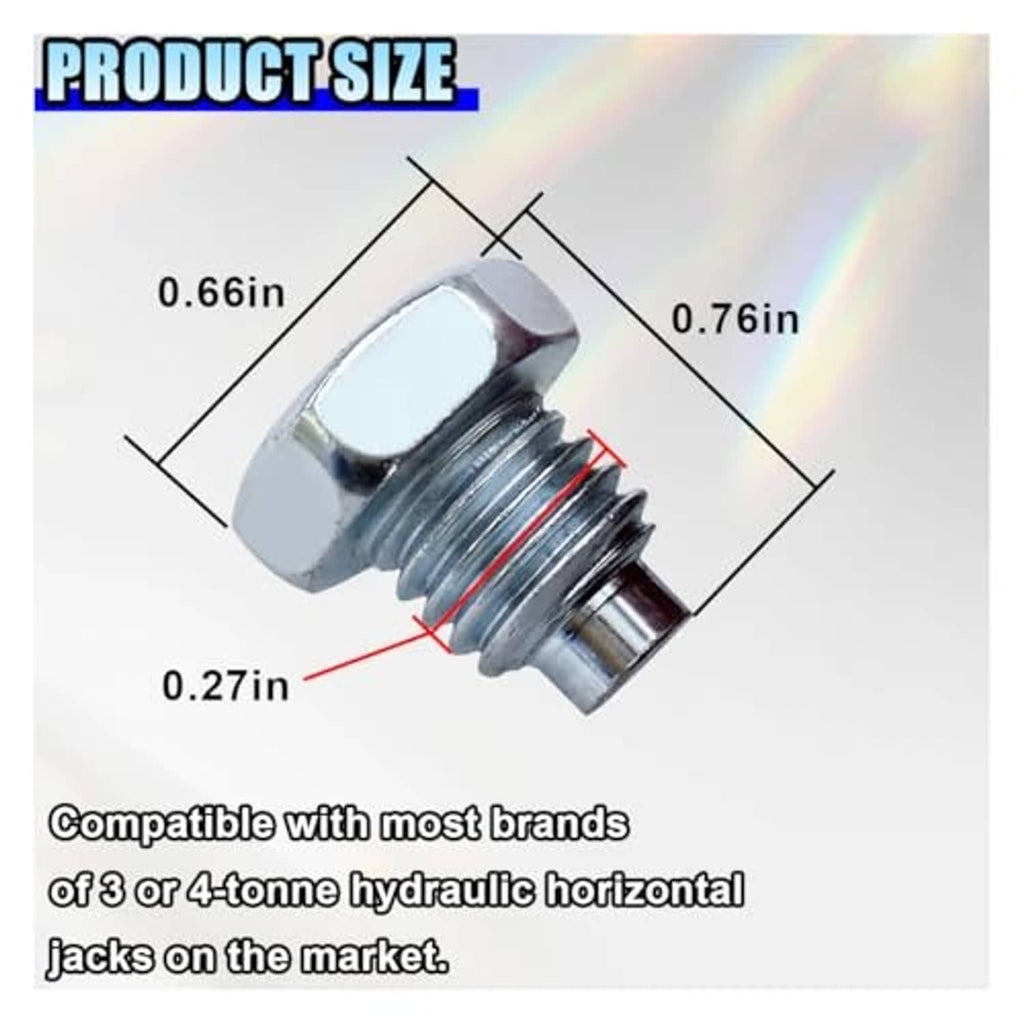 Single silver floor jack handle bolt with hex head and coarse threaded stem