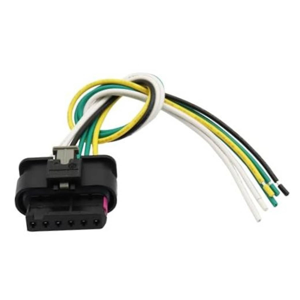 Electronic throttle body connector harness plug with black multi-pin housing and wire leads