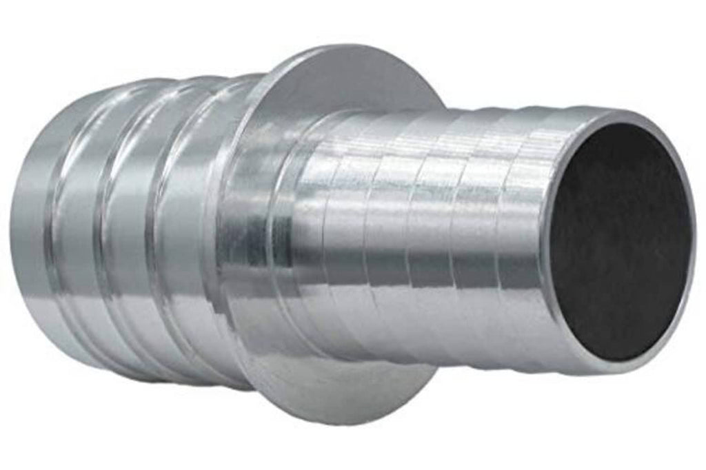 Silver metal hose barb splice coupler reducer fitting adapter with tapered barbs