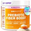 GOBIOTIX prebiotic fiber boost supplement jar, orange label, fast-dissolving powder