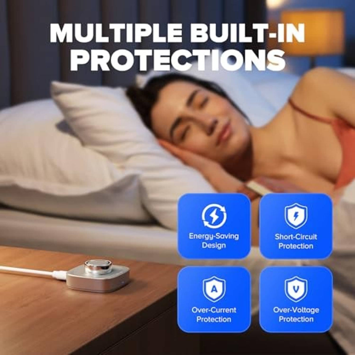 Light silver ring charging dock with built-in protection icons and cradle
