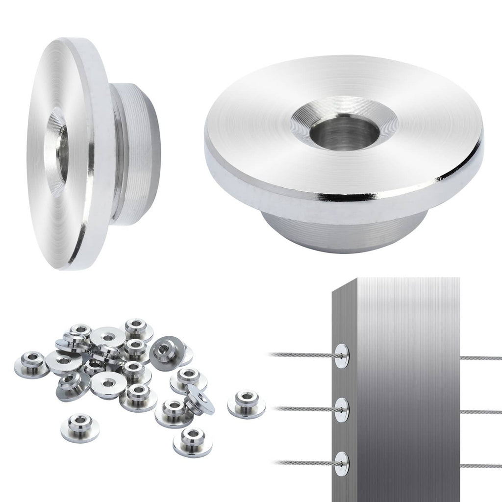 Stainless steel cable railing wheel protector sleeves with several threaded inserts