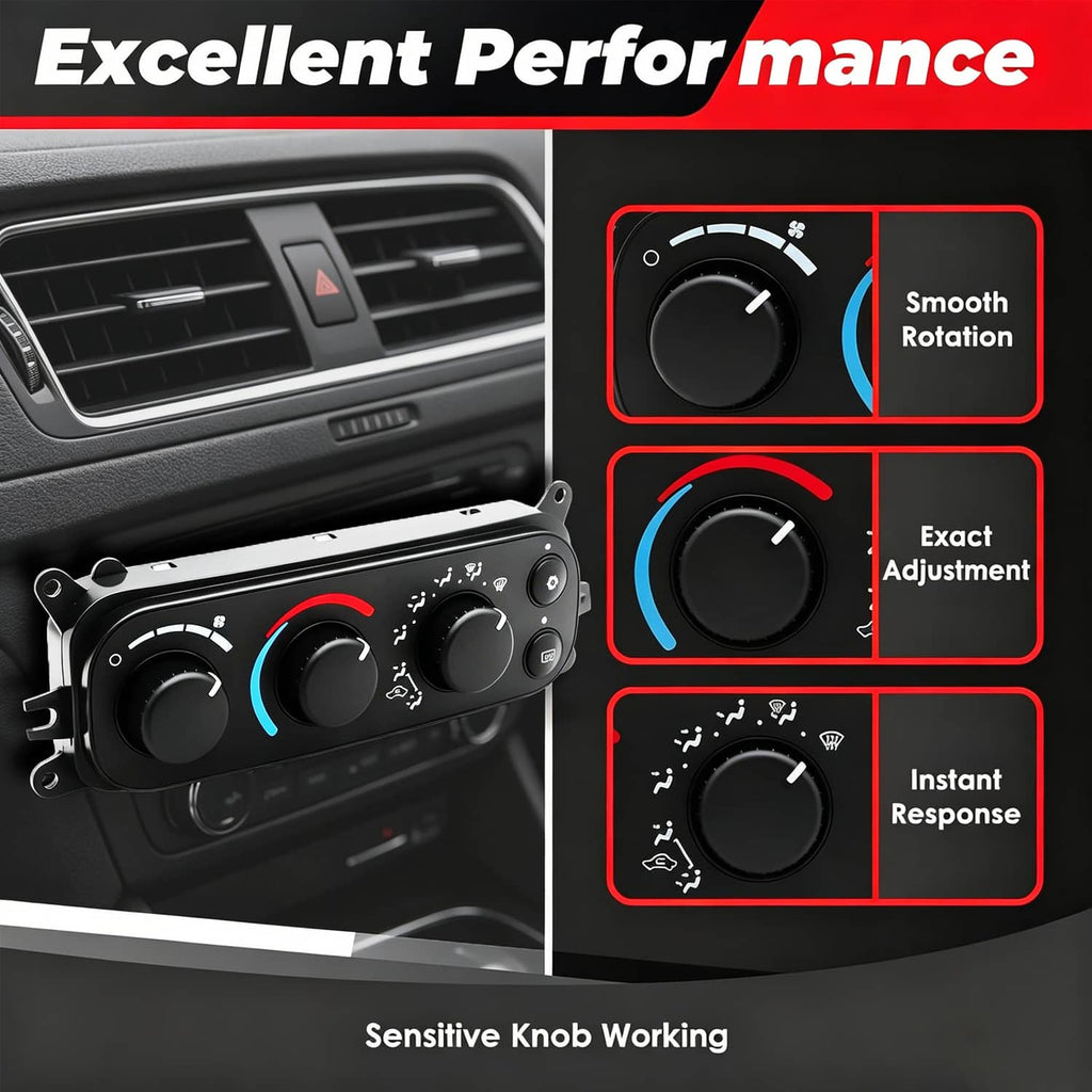 A/C heater climate control module knobs with smooth rotation, exact adjustment, instant response