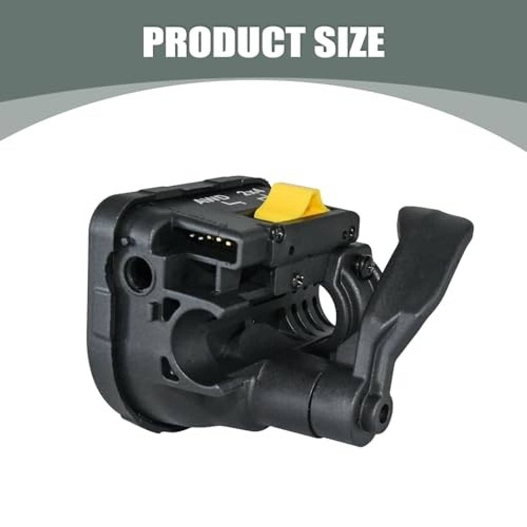 Thumb throttle lever assembly, black housing with yellow push button and connector