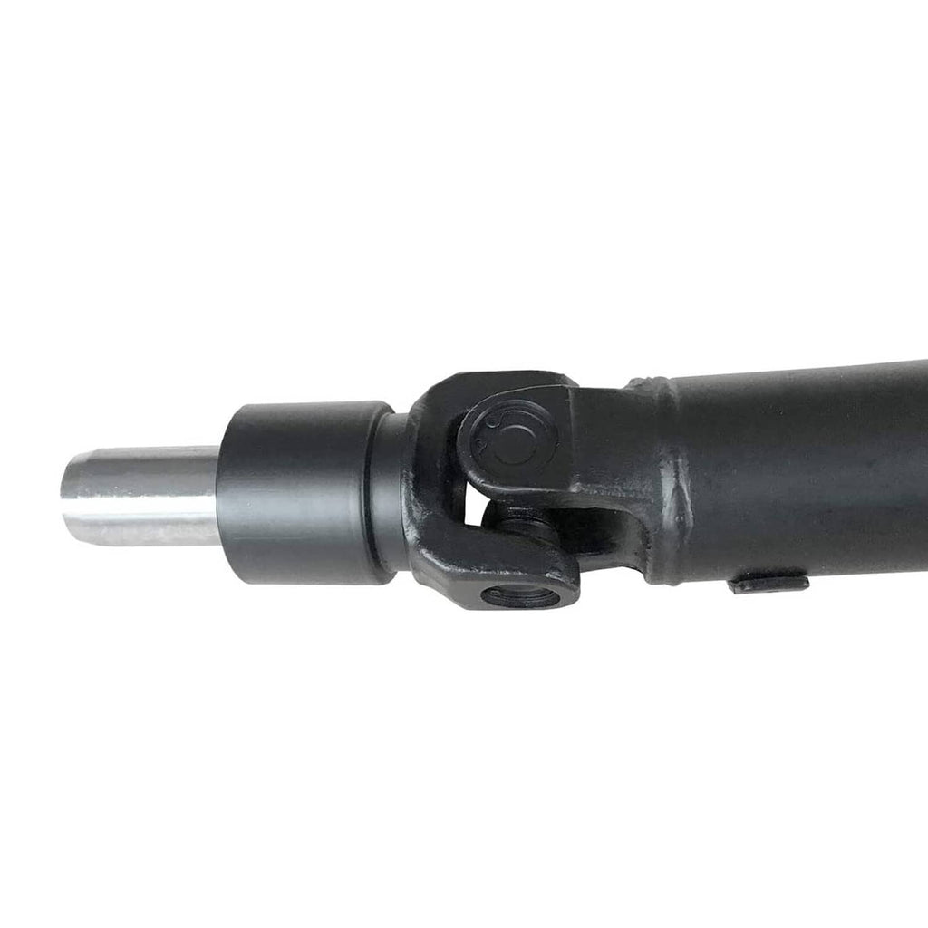 Prop shaft joint housing with rubber boot and mounting point, black and silver end