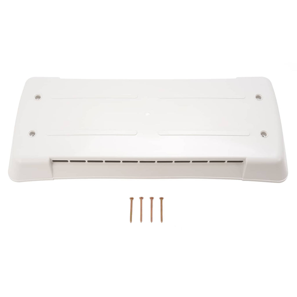 White refrigerator vent cover back view with wide vent slot opening