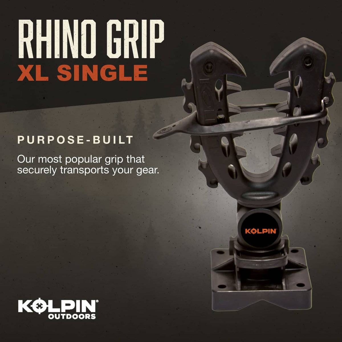 Black gear mounting bracket kit with dual rotating clamps and square base plate