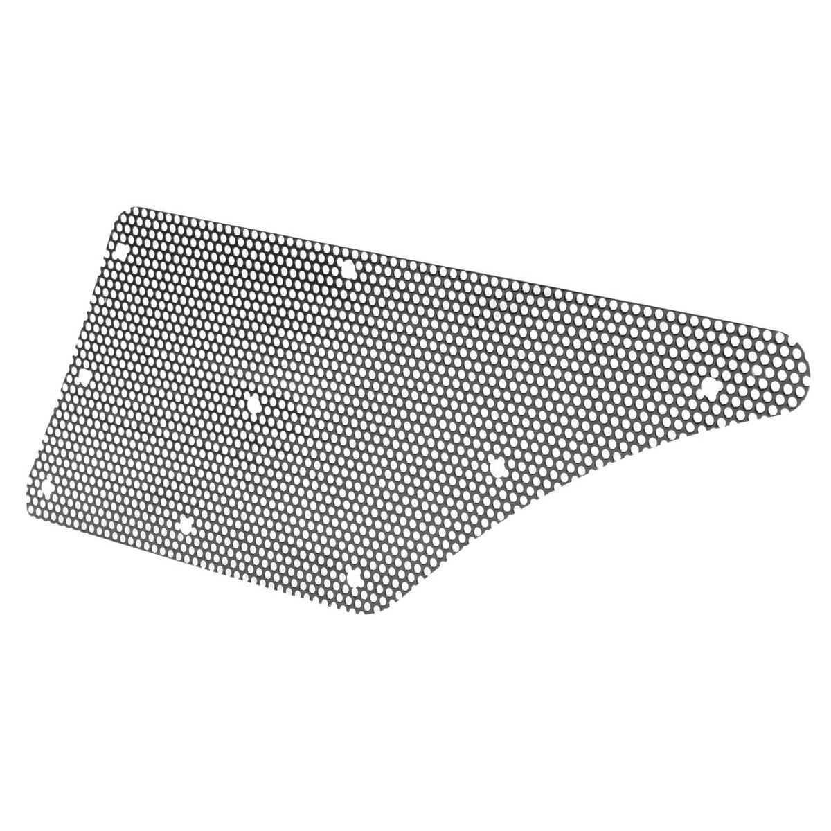 Steel hood side screen mesh panel, perforated with evenly spaced holes