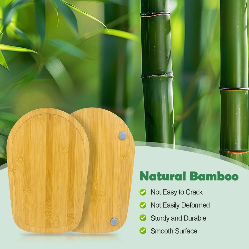 Natural bamboo mixer slider base pad set with round grip fasteners