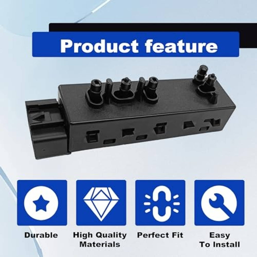 Black power seat control switch module with four raised knobs and side connector