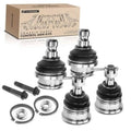 Front and upper/lower ball joint kit with black boots, silver joints, and included hardware