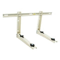 White mini split outdoor unit support bracket with four adjustable mounting pads