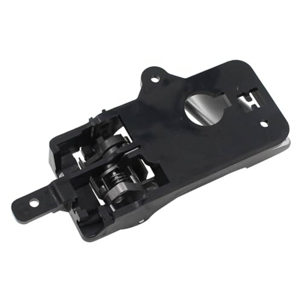 Gray interior door handle frame with black latch mechanism and mounting base.