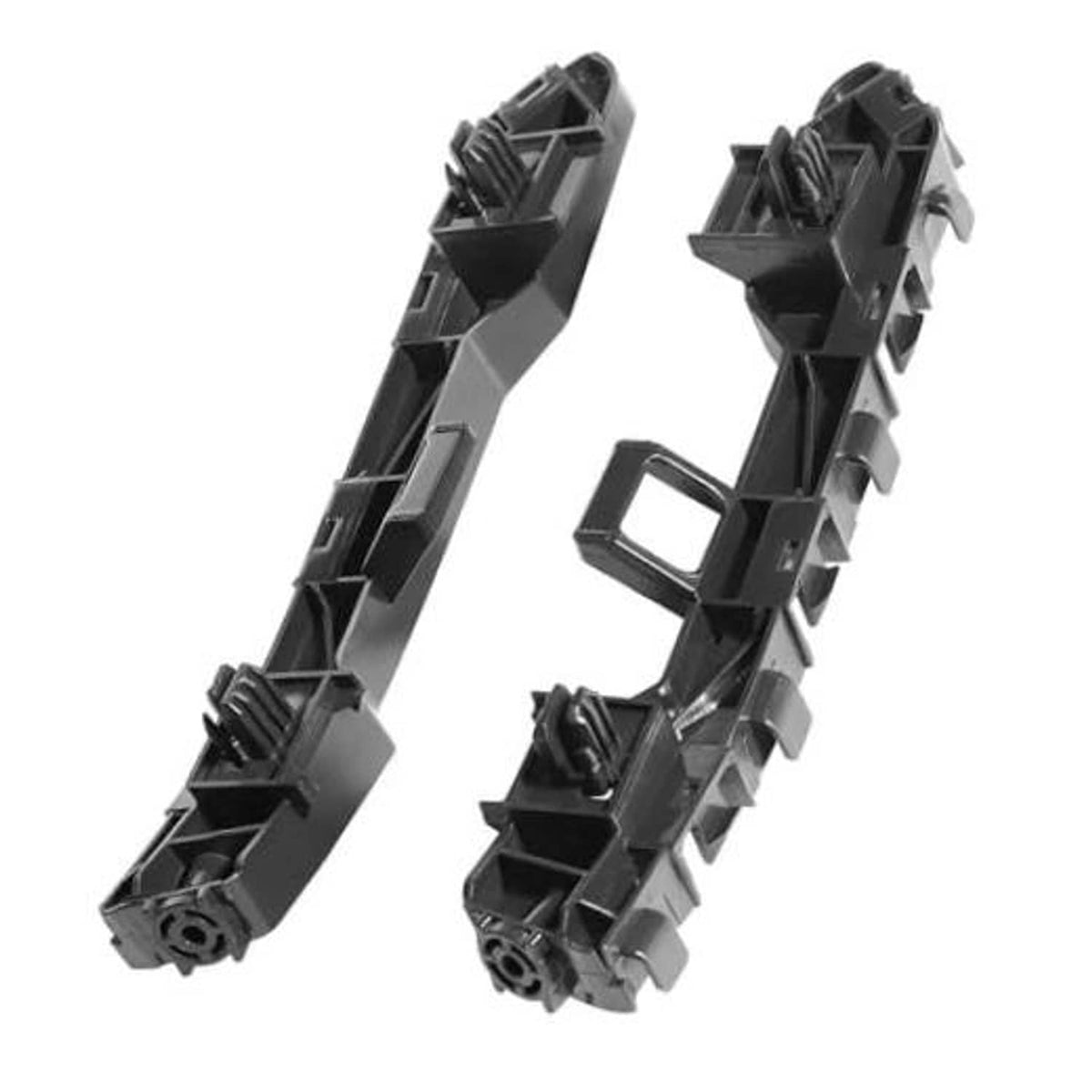 Black front bumper bracket, left and right side mounting supports