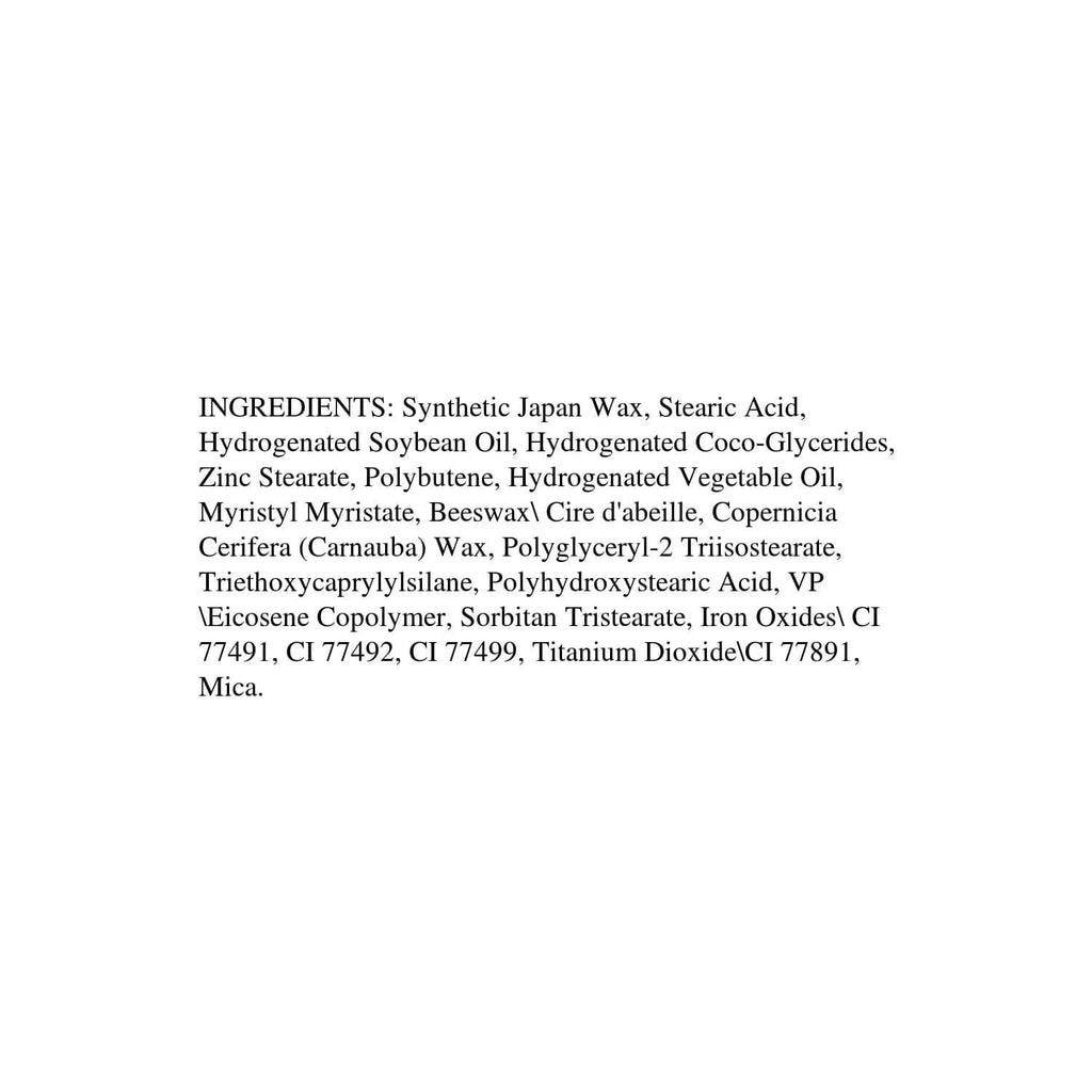 Ingredients panel for brow micro pencil with synthetic wax and oils