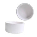 White PVC pipe slip-on end cap, round open top, smooth rim