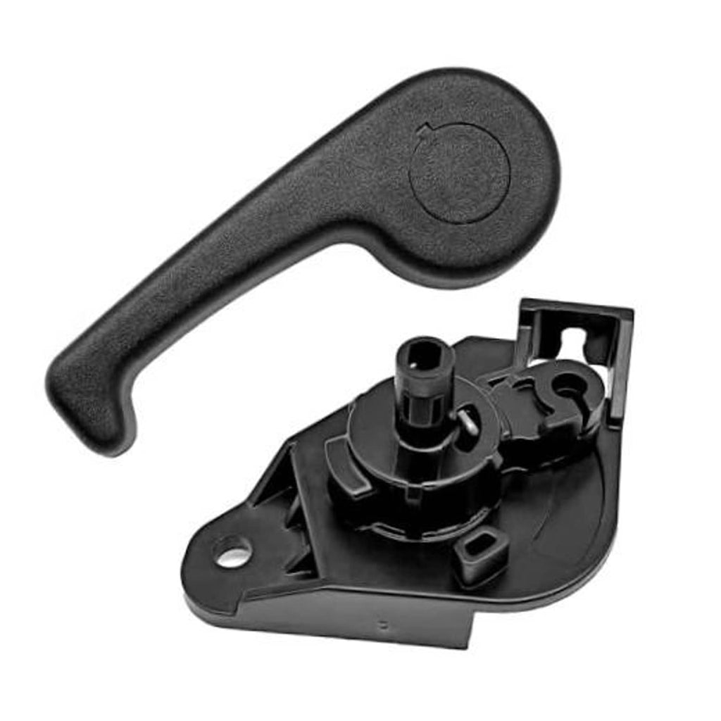 Black hood release handle with mounting bracket and release mechanism